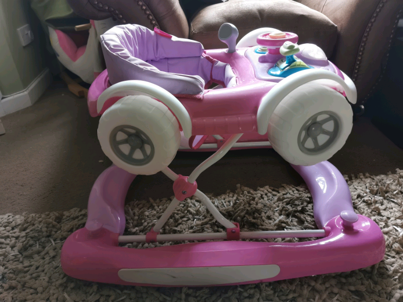 pink race car walker
